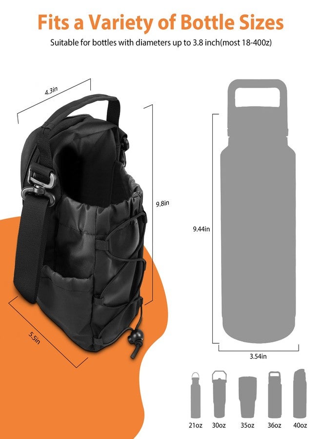 Carttiya Magnetic Gym Bag for Men Women-Water Bottle Carrier Holder with Strap & Phone Pockets for 40oz Tumbler with Handle, 4 Built-in Magnets Small Gym Bag for Sports, Concert Airline Travel Walking - Image 3