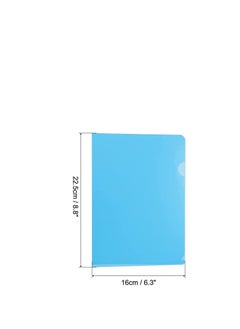 MARKQ A4 Plastic File, L-Type Folders Project Pockets Clear Paper Document Jacket Sleeve for Office, Paper Storage, Blue (Pack of 12)  - Image 2