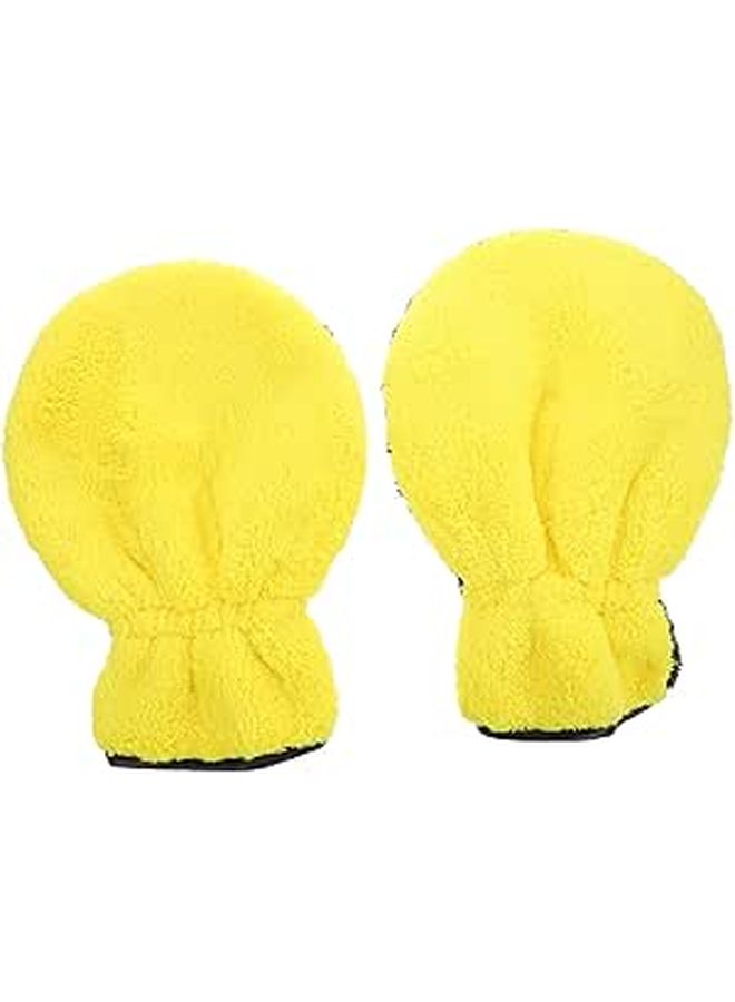 2 Pair Double Sided Car Cleaning Mitts Microfiber Wash Gloves Comfortable Detailing Tools - Image 1