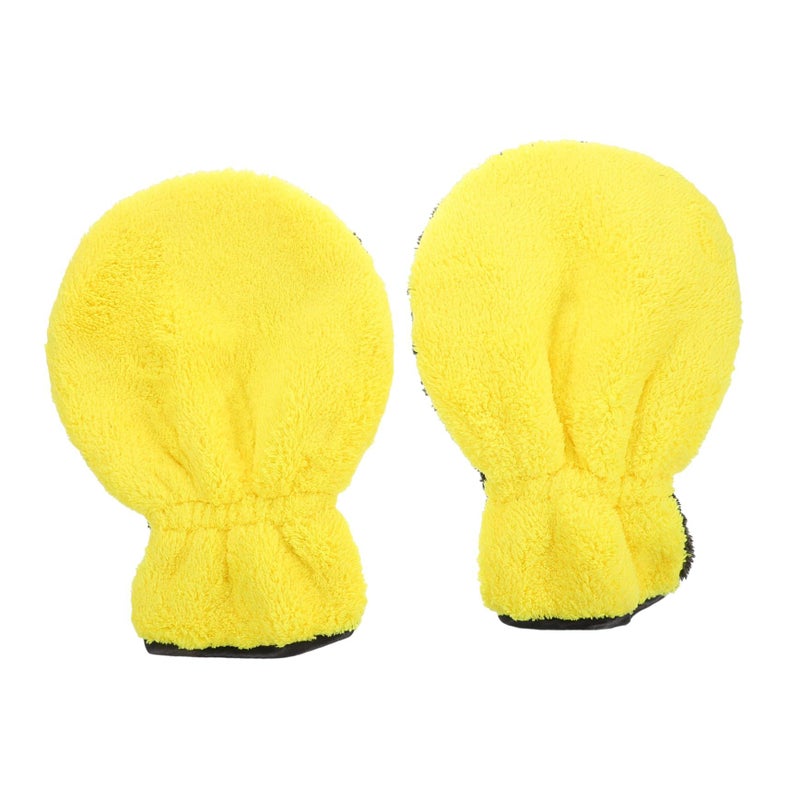 2 Pair Double Sided Car Cleaning Mitts Microfiber Wash Gloves Comfortable Detailing Tools - Image 2