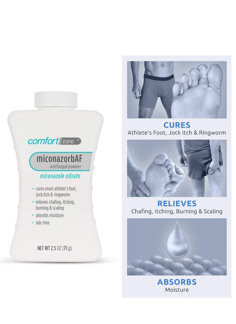 Comfort Zone Comfort Zone Miconazorb Antifungal Powder Talc Free For Treatment Of Athletes Foot Jock Itch And Ringworm 2.5oz 71g 3 Pack  - Image 5