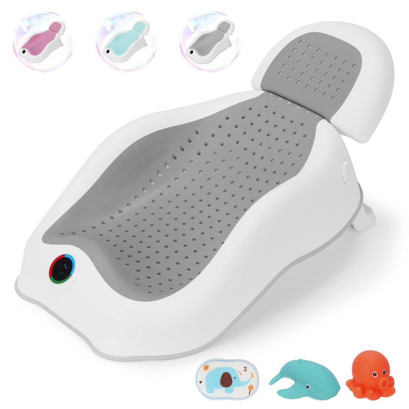 babove Baby Bath Support | Newborn Bathtub,Ideal for Babies Less Than 6 Months Old with Thermometer Baby Bather, Baby tubs for Baby tubs for Newborn Essentials Must Haves-Baby tub (Gray) - Image 1