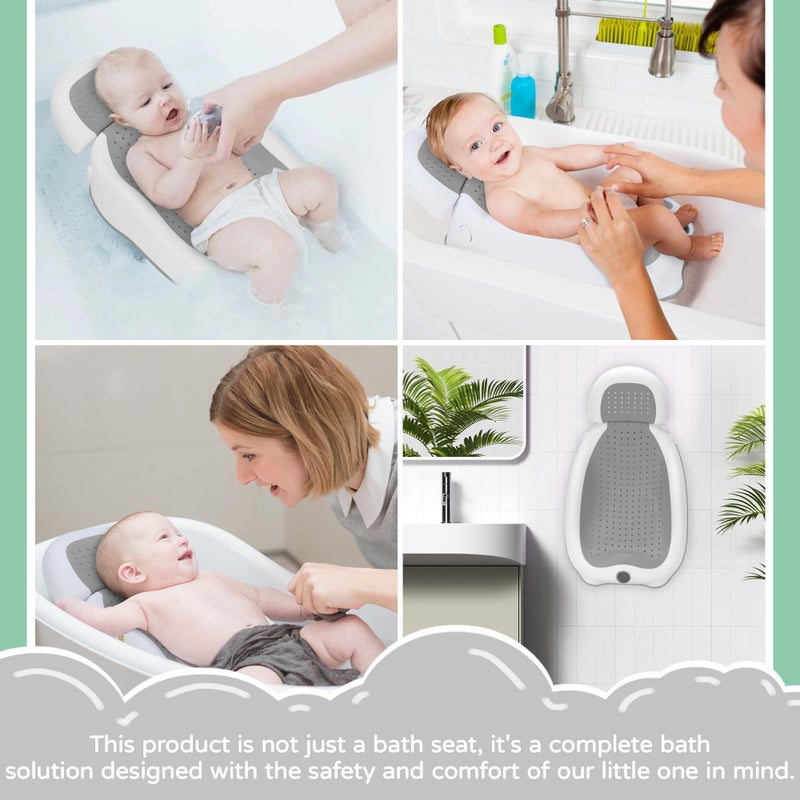 babove Baby Bath Support | Newborn Bathtub,Ideal for Babies Less Than 6 Months Old with Thermometer Baby Bather, Baby tubs for Baby tubs for Newborn Essentials Must Haves-Baby tub (Gray) - Image 3