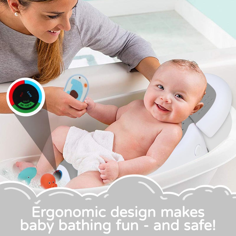 babove Baby Bath Support | Newborn Bathtub,Ideal for Babies Less Than 6 Months Old with Thermometer Baby Bather, Baby tubs for Baby tubs for Newborn Essentials Must Haves-Baby tub (Gray) - Image 2
