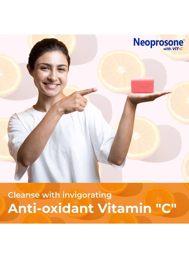 Neoprosone Skin Brightening Soap with Vitamin C | 2.82 Oz / 80 g | Cleansing Soap Bar | Hydrating & Moisturizing Bar Soap For Women & Men | Soft skin for face & body | With Castor Oil & Glycerin - Image 4