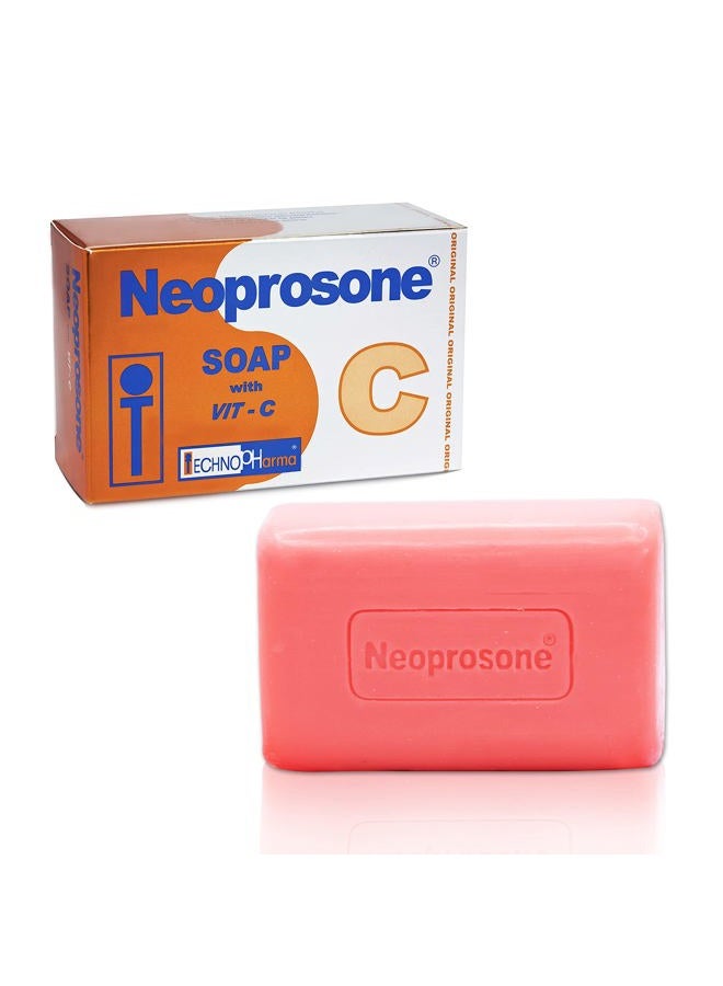 Neoprosone Skin Brightening Soap with Vitamin C | 2.82 Oz / 80 g | Cleansing Soap Bar | Hydrating & Moisturizing Bar Soap For Women & Men | Soft skin for face & body | With Castor Oil & Glycerin - Image 1