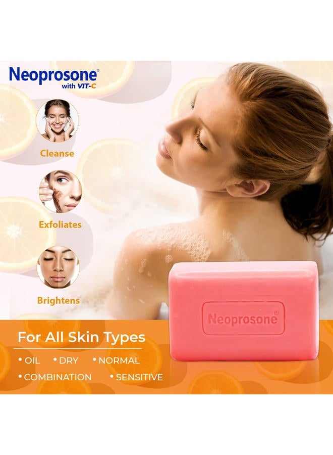 Neoprosone Skin Brightening Soap with Vitamin C | 2.82 Oz / 80 g | Cleansing Soap Bar | Hydrating & Moisturizing Bar Soap For Women & Men | Soft skin for face & body | With Castor Oil & Glycerin - Image 5