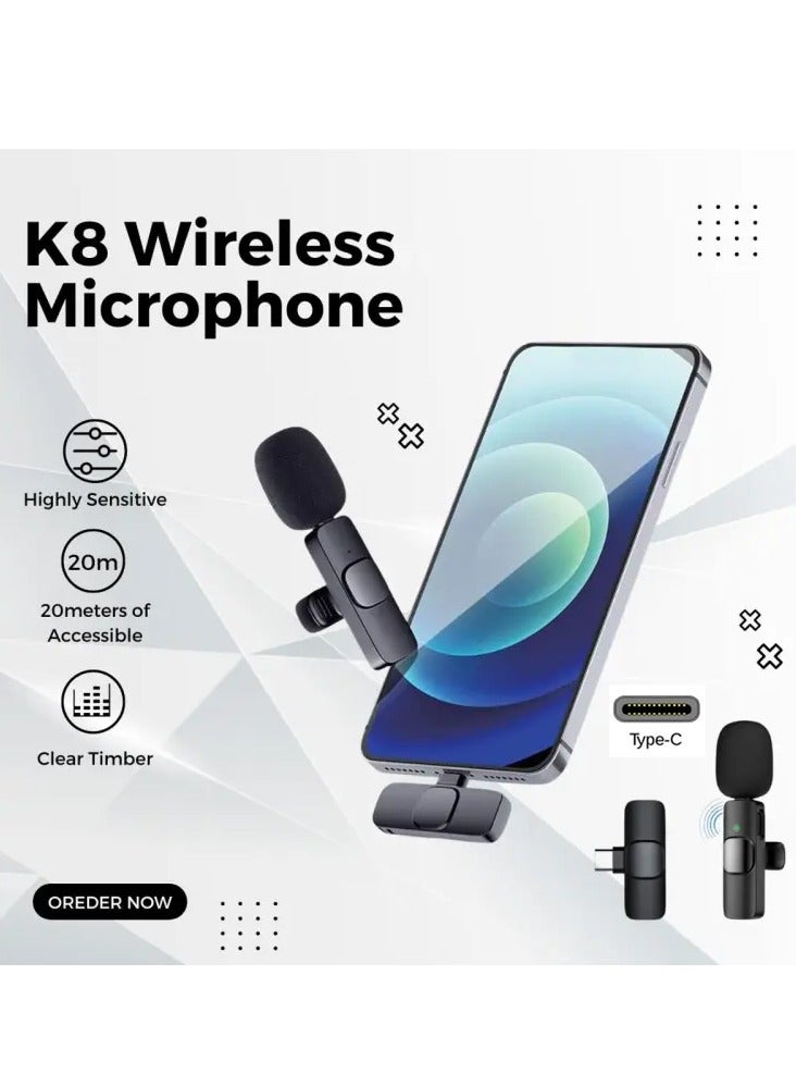 K8 Wireless Microphone Portable Audio Video Recording For Port Live Game Shooting Streaming Vlogging Youtube For Mobile Phone Camera - Image 3