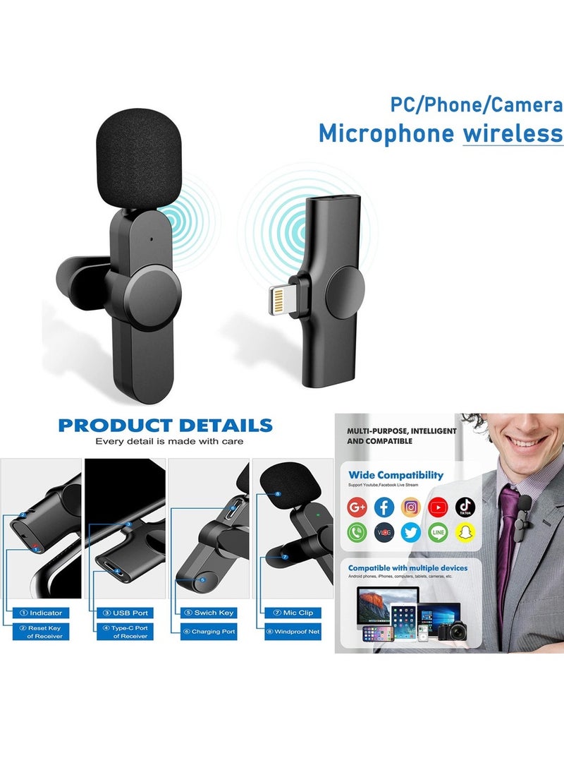 K8 Wireless Microphone Portable Audio Video Recording For Port Live Game Shooting Streaming Vlogging Youtube For Mobile Phone Camera - Image 4