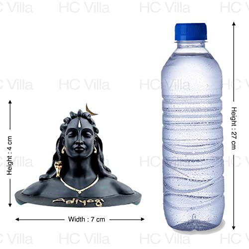 HC VILLA Mini Adiyogi Shiva Idol 4cm | Black Mahadev Murti for Car Dashboard | Lord Shankara Statue for Home Temple, Office, Living Room Dcor & Spiritual Shivratri Gift Showpiece - Image 3