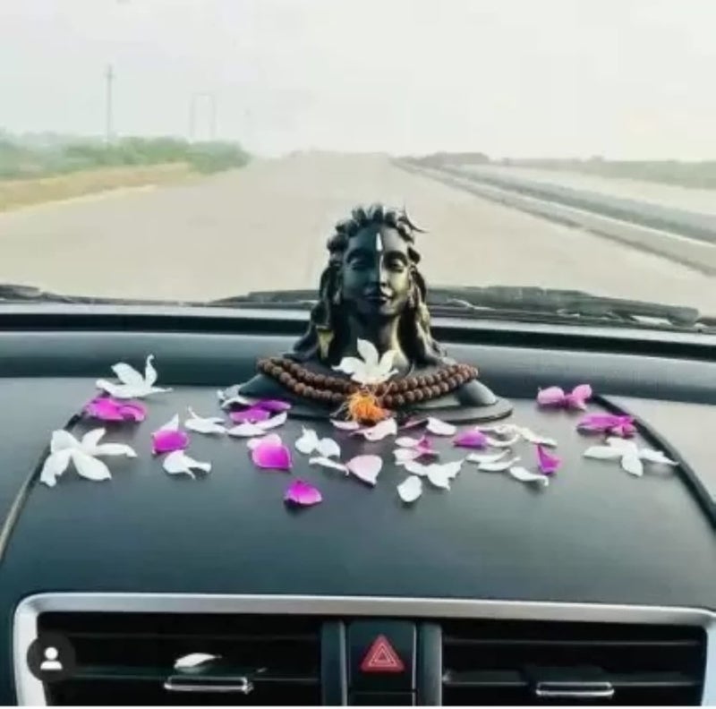 HC VILLA Mini Adiyogi Shiva Idol 4cm | Black Mahadev Murti for Car Dashboard | Lord Shankara Statue for Home Temple, Office, Living Room Dcor & Spiritual Shivratri Gift Showpiece - Image 2