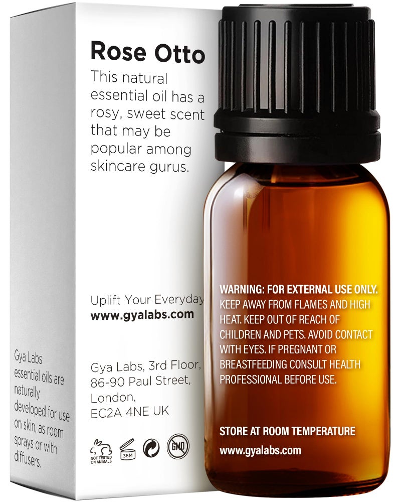 Gya Labs Rose Essential Oils for Skin Use - 0.34 Fl Oz - 100% Pure Natural Rose Oil for Face, Hair, Diffuser, Perfume & Candle Making Scent Aromatherapy - Image 2