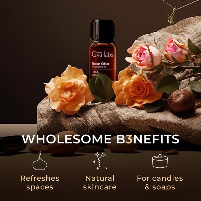 Gya Labs Rose Essential Oils for Skin Use - 0.34 Fl Oz - 100% Pure Natural Rose Oil for Face, Hair, Diffuser, Perfume & Candle Making Scent Aromatherapy - Image 5