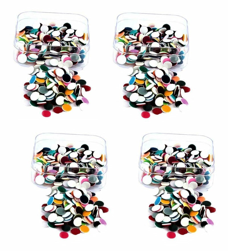 Glamyou Multicolor Bindi Daily Use Simple Forehead Bindi For Women Pack of 4 Boxes Bindi Size 15mm each - Image 1