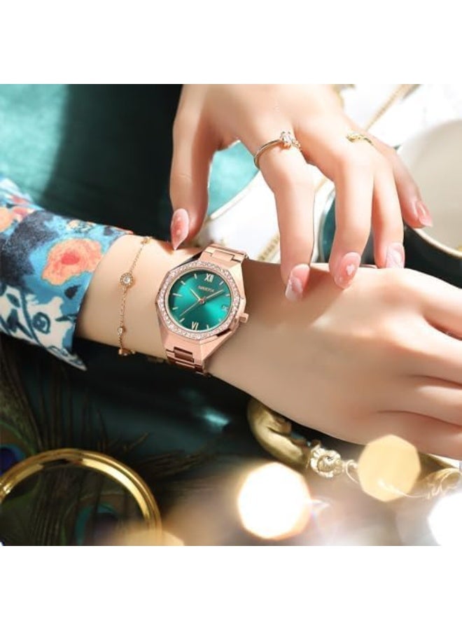 NIBOSI Women's Watch Analog Rose Gold Dial Quartz Watches for Women Fashion Minimalism Waterproof Stainless Steel Casual Wrist Watch for Ladies Birthday Gift - Image 3