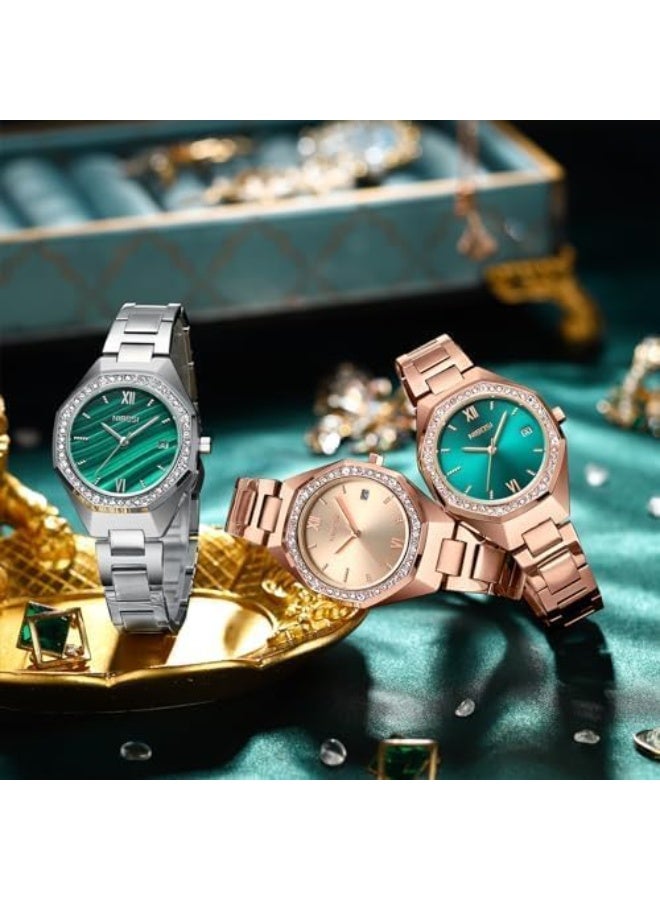 NIBOSI Women's Watch Analog Rose Gold Dial Quartz Watches for Women Fashion Minimalism Waterproof Stainless Steel Casual Wrist Watch for Ladies Birthday Gift - Image 4