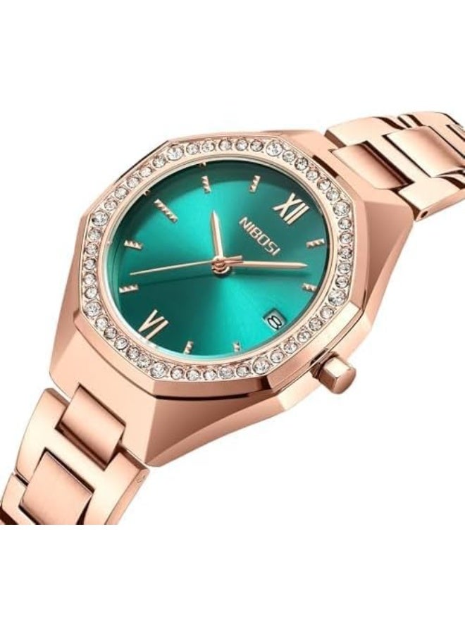 NIBOSI Women's Watch Analog Rose Gold Dial Quartz Watches for Women Fashion Minimalism Waterproof Stainless Steel Casual Wrist Watch for Ladies Birthday Gift - Image 5