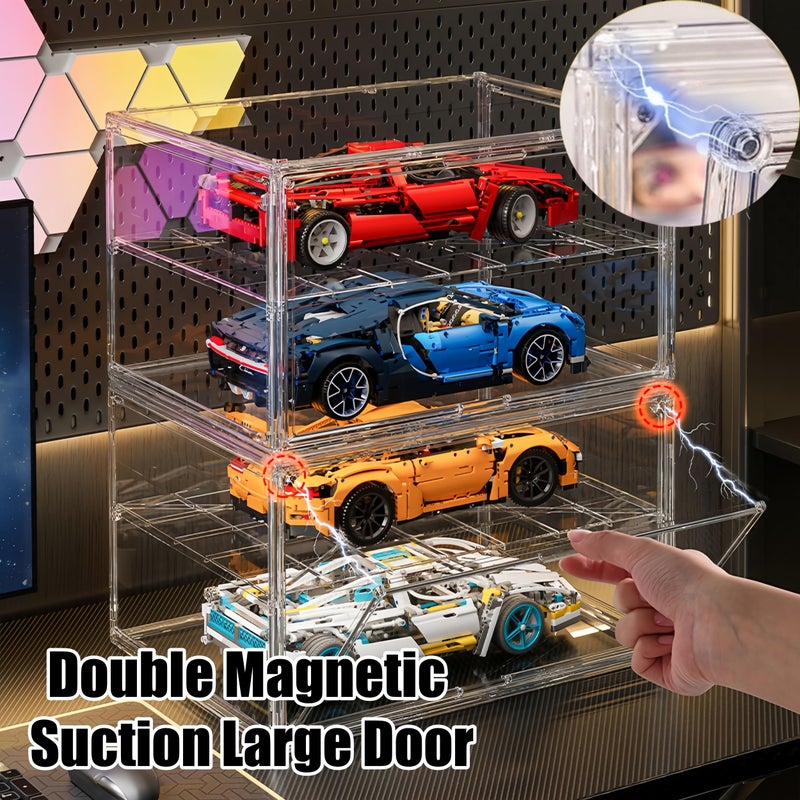 BFTDjanus Jumbo Vertical Acrylic Display Case - Extra Tall 19.6" Cabinet for Oversized Figures, Magnetic Door & Stackable Dustproof Showcase for Statues, Plush Art Dolls (Extra Large 14.5"x11.5"x19.6") - Image 4