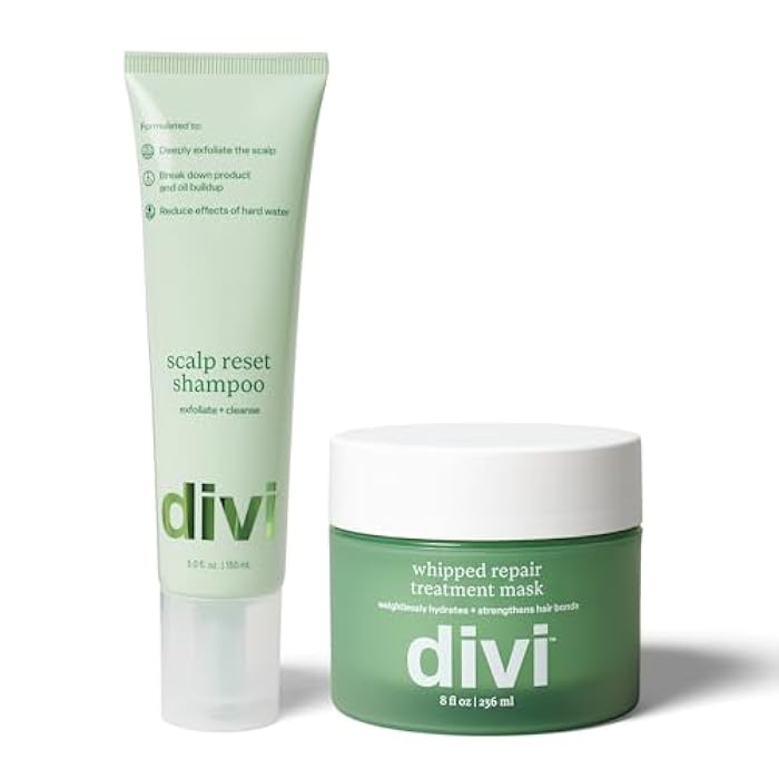 Divi Clarifying Scalp Reset Shampoo and Whipped Repair Treatment Mask Set, Deep Cleansing, Oil Control, Bond Repair, Full Size, 2 Piece Set - Image 1