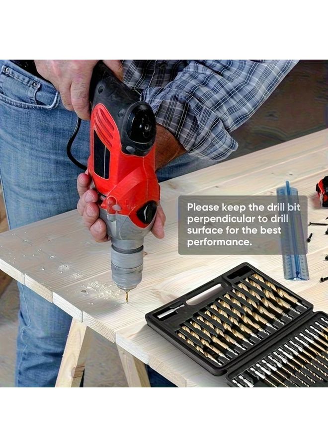 50pcs Titanium Coated Drill Bits High Speed Steel 135 Degree Spiral Hex Shank Multi Purpose - Image 5