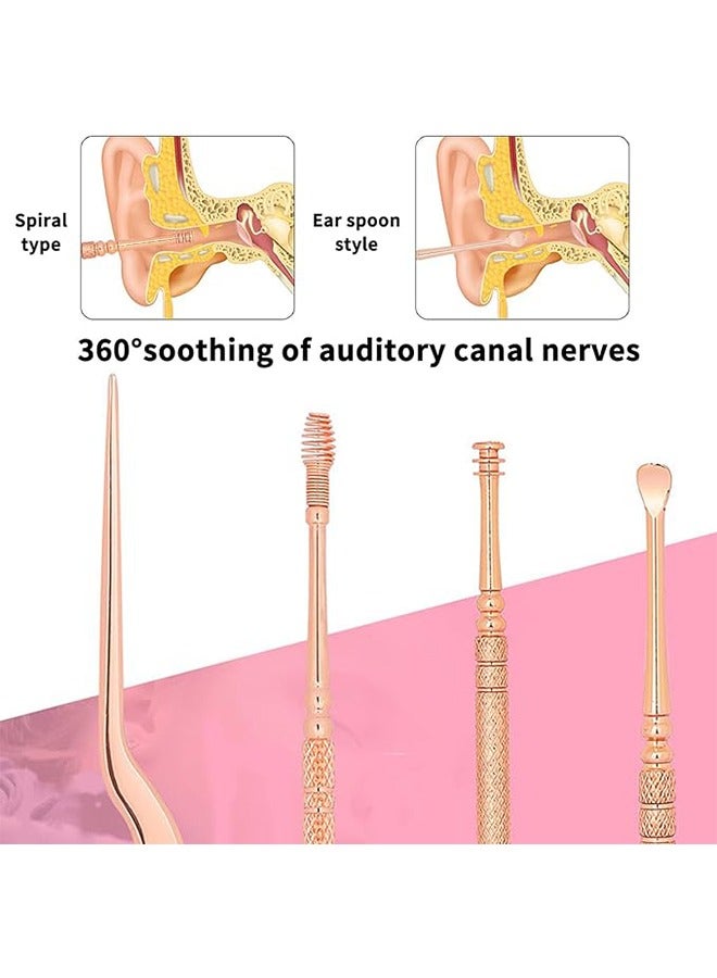 HDWISS 8 Pcs Earwax Removal Kit, Ear Pick Set with Stainless Steel 360° Spiral Ear Massage Cleaning Tool Portable for Adults Kids - Ear Wax Remover with Storage Box(Rose Gold) - Image 4