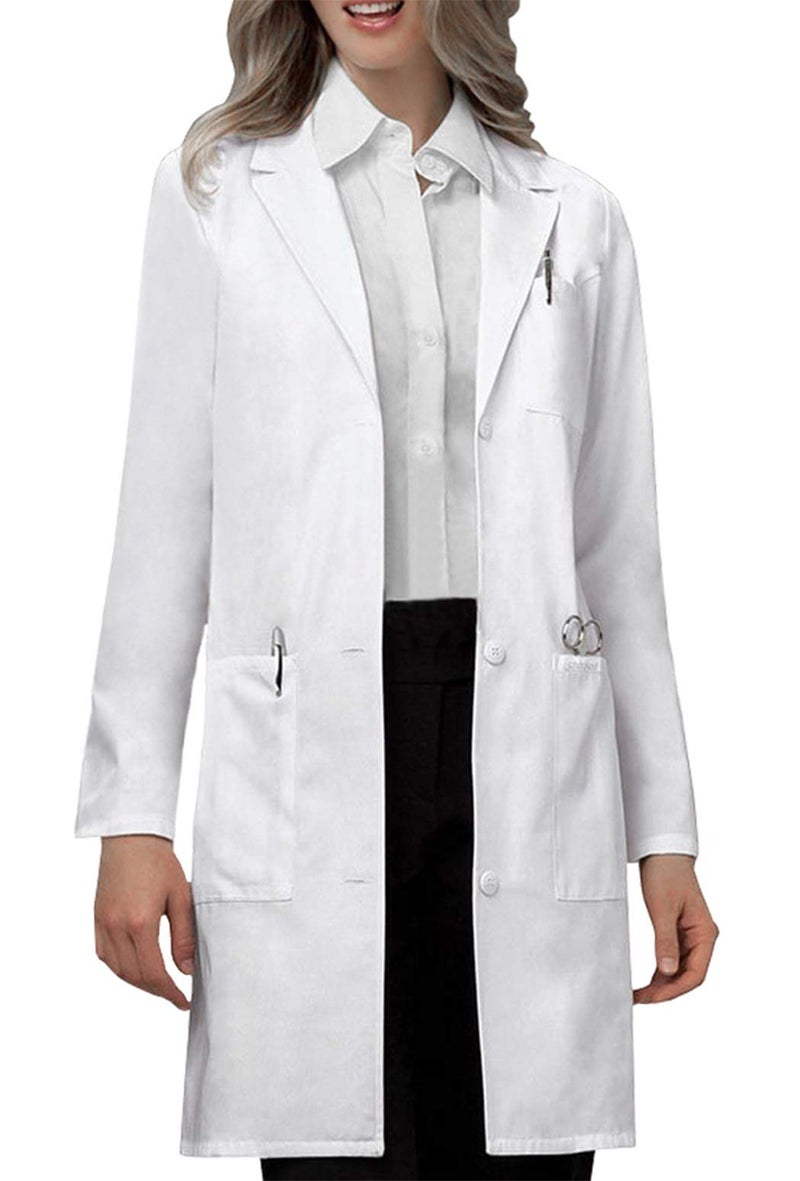 VOGRYE Professional Lab Coat for Women Long Sleeve, White, Unisex (4XL, White) - Image 2