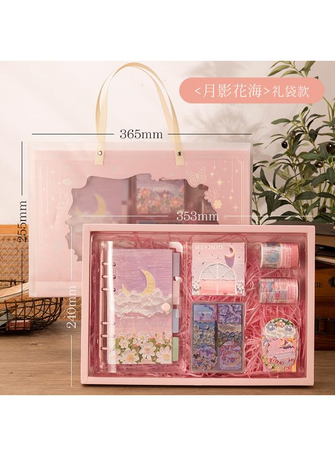 Bluejw Oil Painting Hand Account Book Gift Box Suit Primary School Student Reward Gift Girl Notebook High Color Value - Image 1