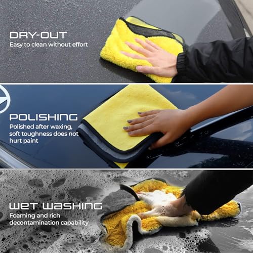Robustt Multipurpose Microfiber Cleaning Towel Cloth (Pack of 4) 800 GSM Highly Absorbent Dust Towels for All Vehicles Bikes Cars Glass Kitchens (40cm x 40cm Multicolour) - Image 3