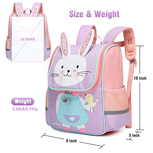 SUN EIGHT Toddler Lightweight Backpack for Girls Cute 3D Animal Waterproof Schoolbag for Baby Girl Boy 1-3 Years（Rabbit） - Image 3