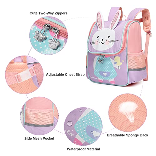 SUN EIGHT Toddler Lightweight Backpack for Girls Cute 3D Animal Waterproof Schoolbag for Baby Girl Boy 1-3 Years（Rabbit） - Image 5