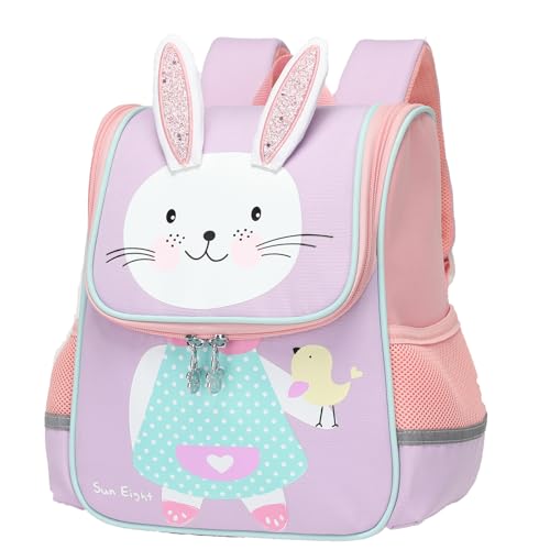SUN EIGHT Toddler Lightweight Backpack for Girls Cute 3D Animal Waterproof Schoolbag for Baby Girl Boy 1-3 Years（Rabbit） - Image 1