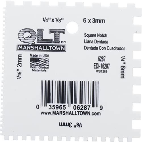 MARSHALLTOWN QLT by MARSHALLTOWN Square Notched Spreader, Rust and Corrosion-Resistant, Multi-Use Spreader and Scraper, Adhesive Spreader, Square Notches in Four Sizes, Made in the USA, 6287 - Image 3