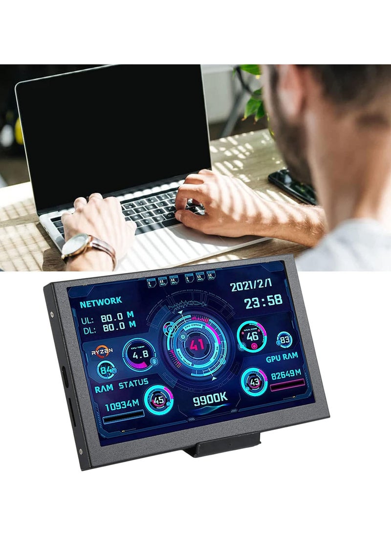 PC CPU Data Monitor, 5 inch IPS USB Mini Screen AIDA64 PC CPU RAM HDD Data Monitor Computer Temperature Display