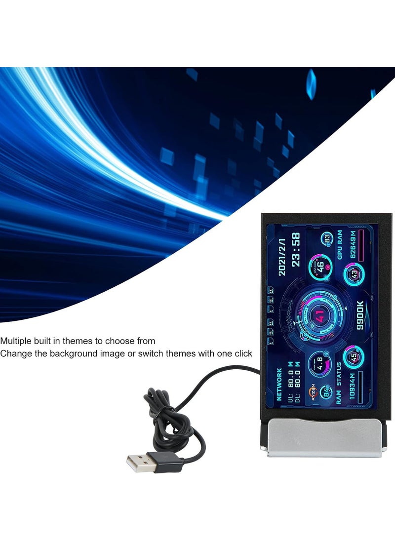 PC CPU Data Monitor, 5 inch IPS USB Mini Screen AIDA64 PC CPU RAM HDD Data Monitor Computer Temperature Display