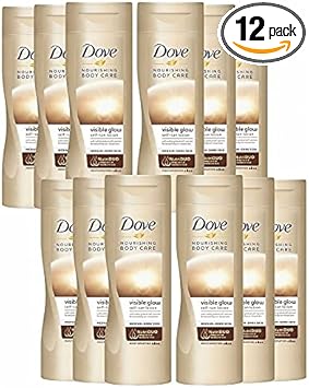 Dove 12 Pack Dove Visible Glow Self Tan Lotion Medium to Dark for Gradual Skin Tone 400ml - Image 1