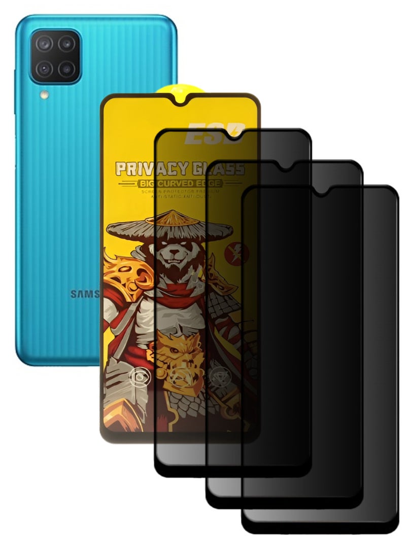 ESD 3 Pieces Tempered Dustproof Privacy Glass Screen Protector Compatible For Samsung Galaxy M12 - Image 1