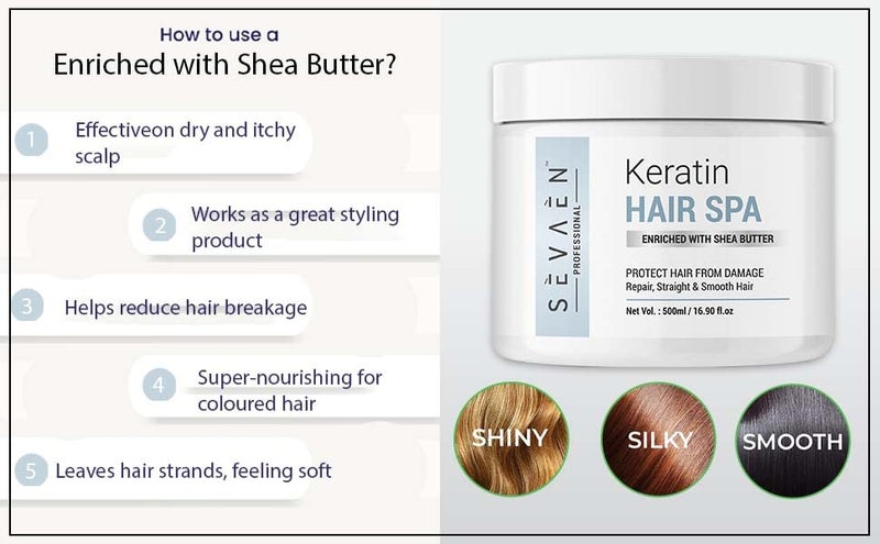 SEVAEN Keratin Hair Spa Cream Floral For Hair Dry  Damage repair And Strengthening  Smoothing Hair With Deep Conditioning Treatment  500gm - Image 3