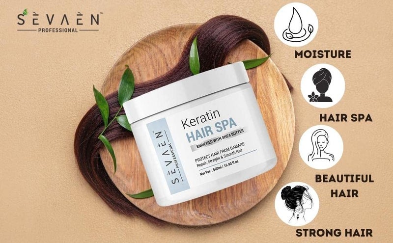 SEVAEN Keratin Hair Spa Cream Floral For Hair Dry  Damage repair And Strengthening  Smoothing Hair With Deep Conditioning Treatment  500gm - Image 2
