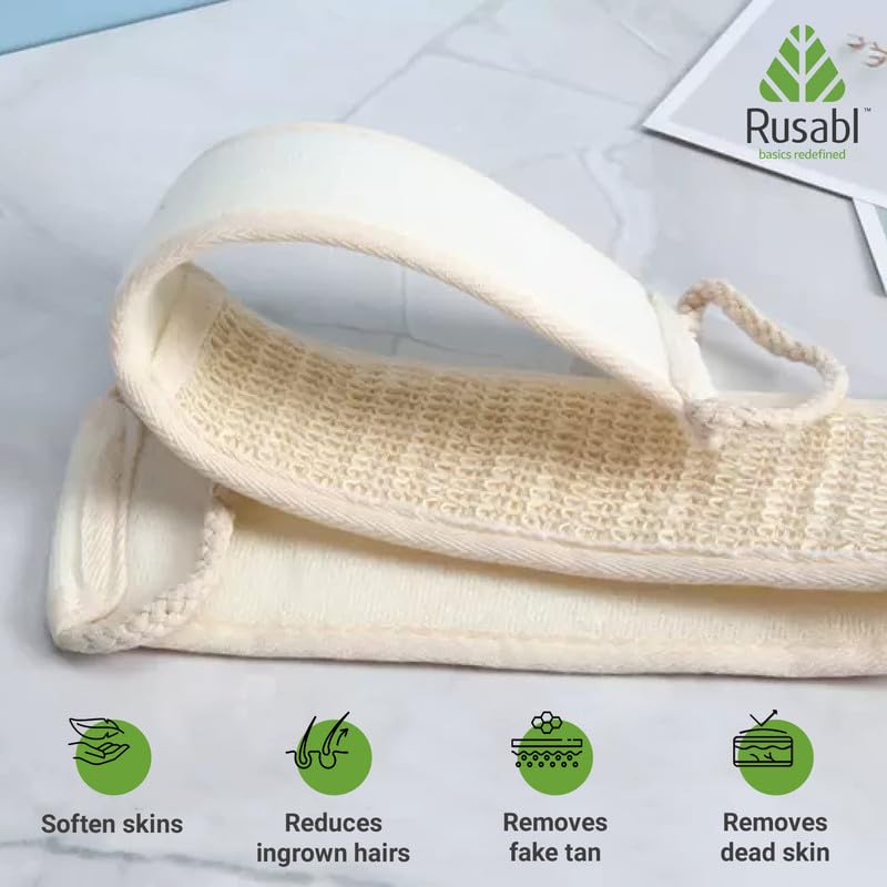 Rusabl Ramie Body Back Scrubber For Body Deep Cleansing and Scrubbing (Pack of 1) Reusable Exfoliating Scrub Sponge, Made of Natural Fibre, Scrubber for Men and Women, Cleanses and Gently Exfoliates Skin - Image 3