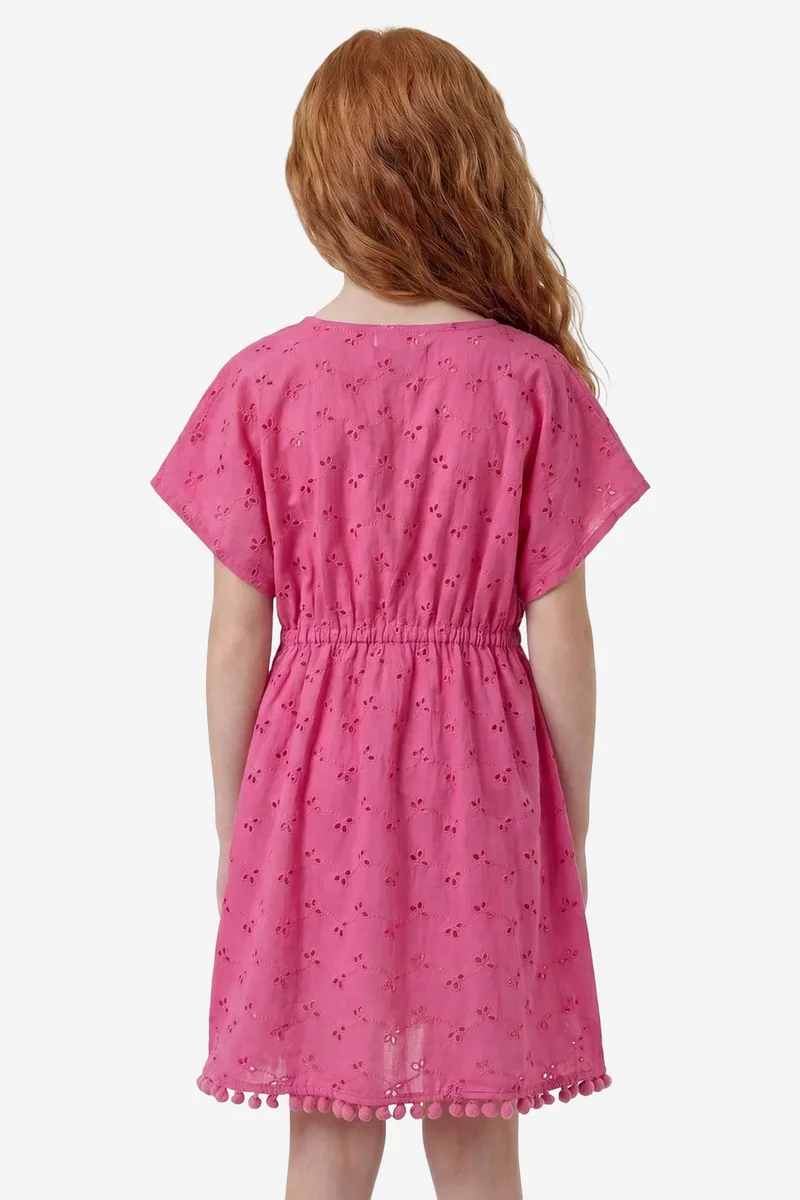 بنتي PENTI Broderie Floral Pom-Pom Kaftan