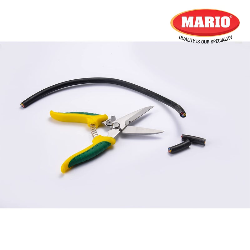 Mario Scissors for Electrician - Stainless Steel Scissor - 7 Inch / 180mm - Premium - Industrial Metal - Cutting Scissor PVC Pipe Cutter Shears Electrician Woodworking Hand Tool - MES 9911 - Image 5