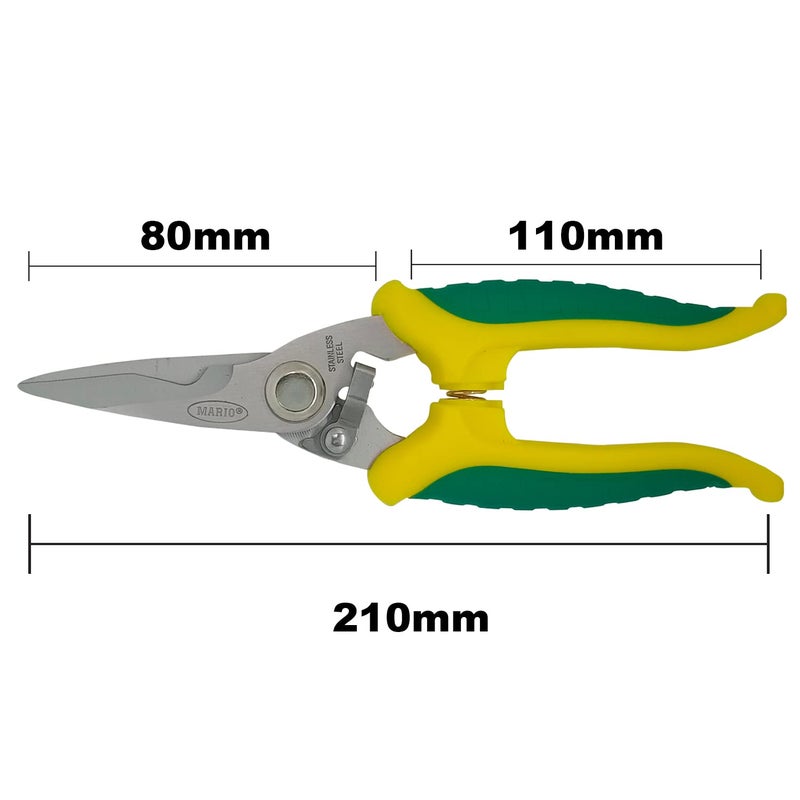 Mario Scissors for Electrician - Stainless Steel Scissor - 7 Inch / 180mm - Premium - Industrial Metal - Cutting Scissor PVC Pipe Cutter Shears Electrician Woodworking Hand Tool - MES 9911 - Image 2