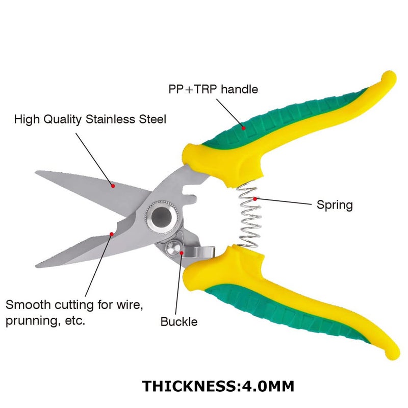 Mario Scissors for Electrician - Stainless Steel Scissor - 7 Inch / 180mm - Premium - Industrial Metal - Cutting Scissor PVC Pipe Cutter Shears Electrician Woodworking Hand Tool - MES 9911 - Image 3