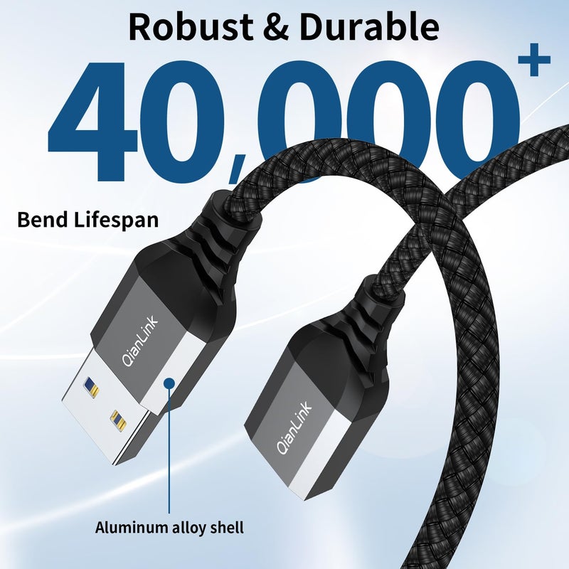 كيانلينك كابل تمديد USB من ، كابل تمديد USB 3.0 من ذكر إلى أنثى، نقل بيانات سريع متوافق مع لوحة مفاتيح USB، ماوس، محرك أقراص فلاش، محرك أقراص ثابت (3.3) - Image 5