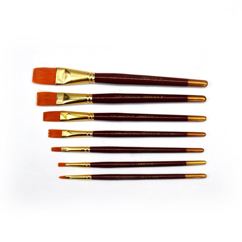 polo Synthetic Hair Flat Brush Set - 7 Piece Collection | Professional Flat Artist Brushes for Acrylic, Watercolor, Oil Painting | Durable, Precise, and Easy to Clean - Image 4