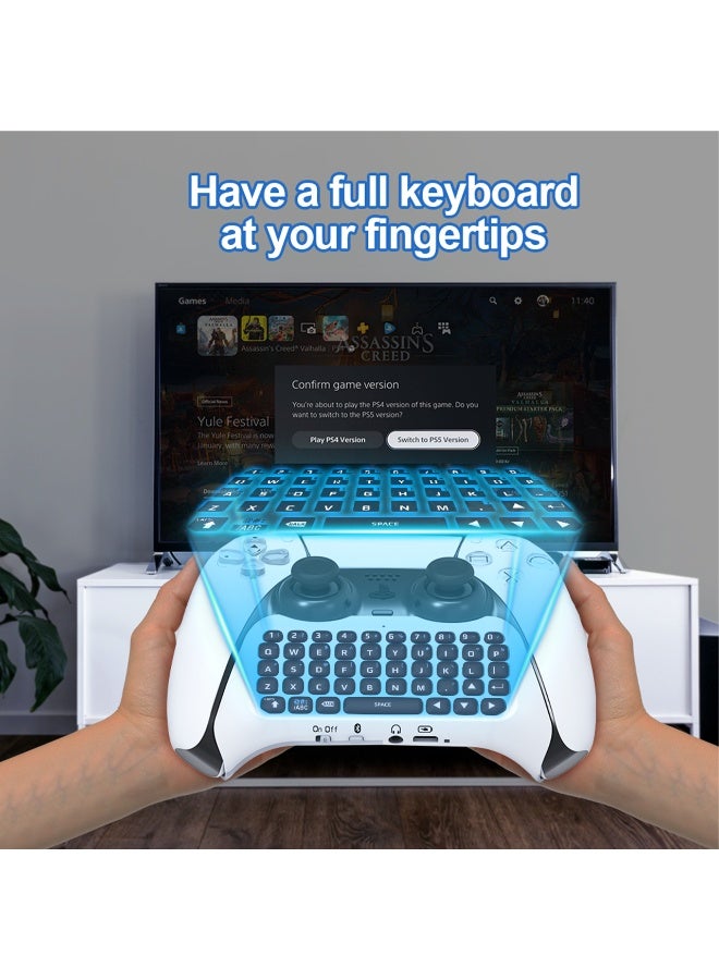 JYS Wireless Controller External Keyboard for PS5 Bluetooth 3.0 Mini Gamepad Chatpad with Built-in Speaker 3.5MM Audio Jack for Playstation 5 Voice Chat Board - Image 5