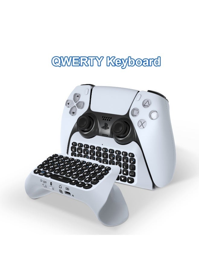JYS Wireless Controller External Keyboard for PS5 Bluetooth 3.0 Mini Gamepad Chatpad with Built-in Speaker 3.5MM Audio Jack for Playstation 5 Voice Chat Board - Image 1
