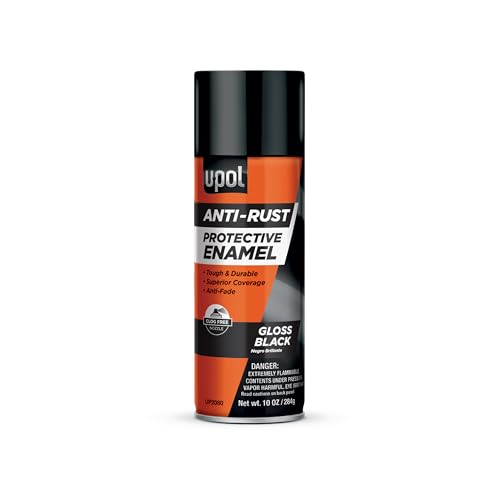 U-POL Anti Rust Protective Enamel Spray, Long-Lasting & Durable Vehicle Spray Paint With Anti-Fade Technology, Gloss Black Spray - Image 1
