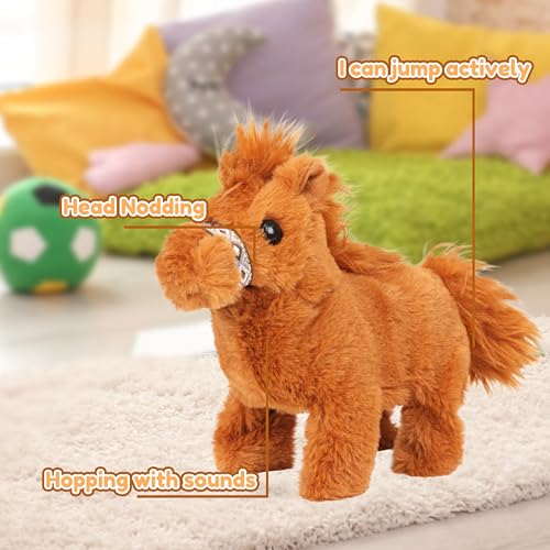 Easfan Walking Pony Toy Plush Interactive Pony Electric Plush Pet Toy with Sound Stuffed Animal Christmas Birthday Gifts for Kids Toddlers8 - Image 5