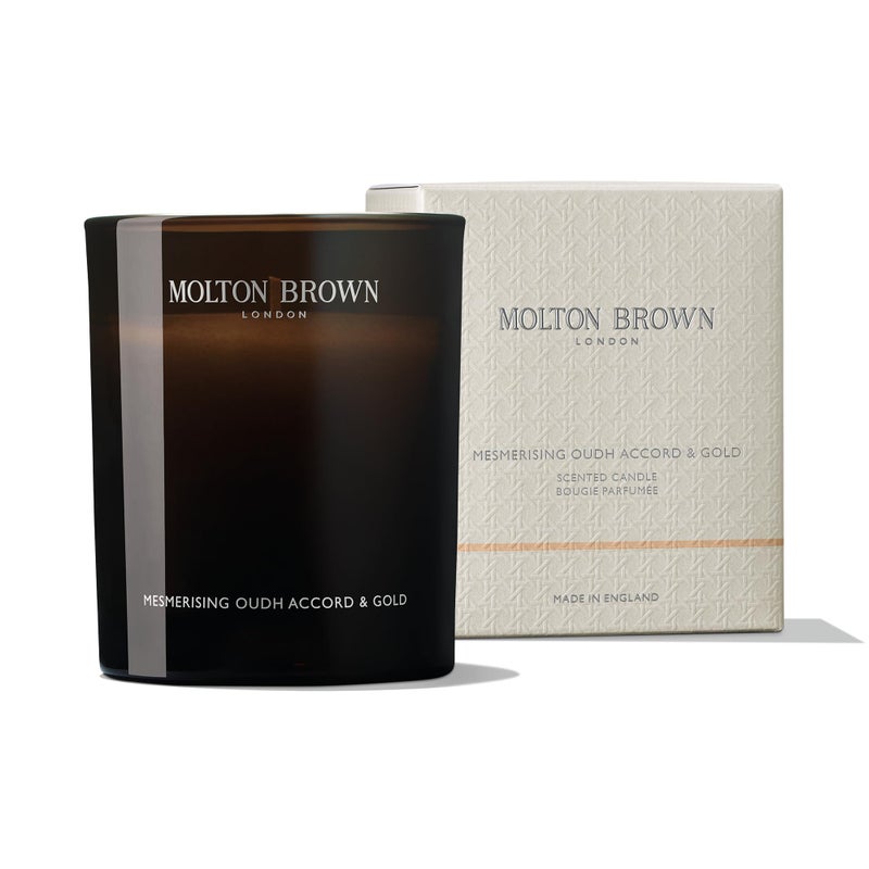 MOLTON BROWN شمعة مولتون براون المذهلة برائحة عود أكورد جولد ذات فتيلة واحدة 607 أونصة